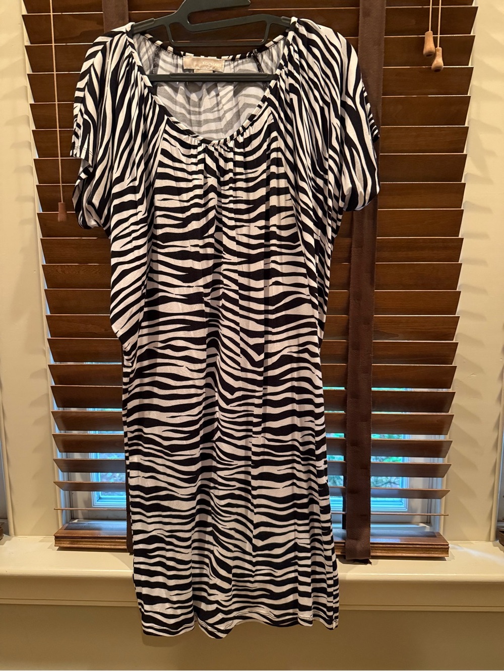 Michael Kors Black and White Zebra-Print Dress XS